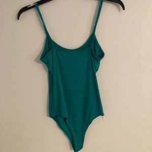Turquoise cotton bodysuit